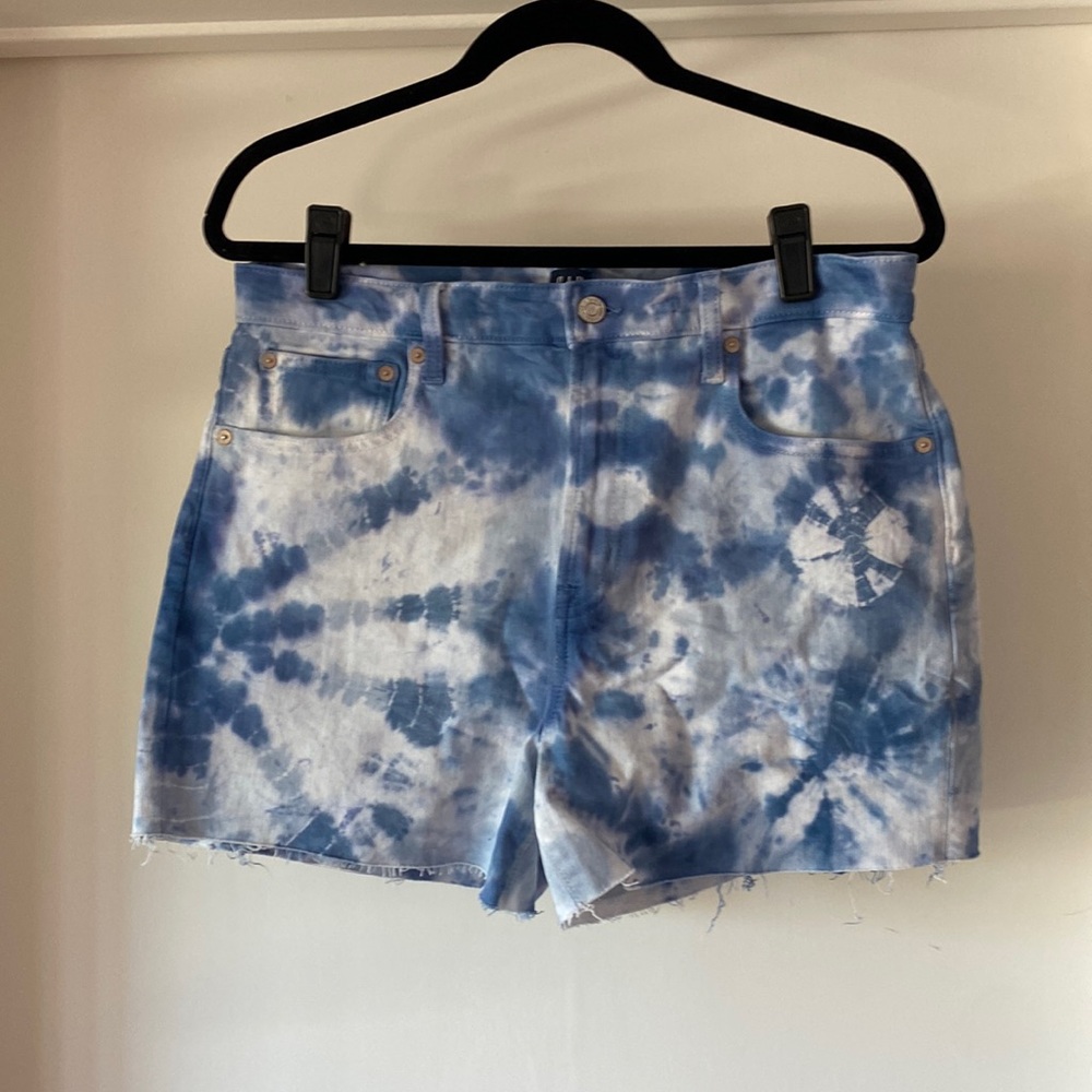 Blue tie dye denim shirt